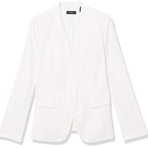 Good Linen Collarless Staple Jacket